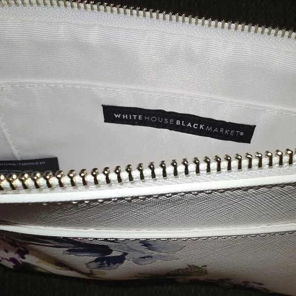 White House Black Market  Spring  Floral Easter Church Wedding‎ Hydrenga Clutch - Picture 5 of 10